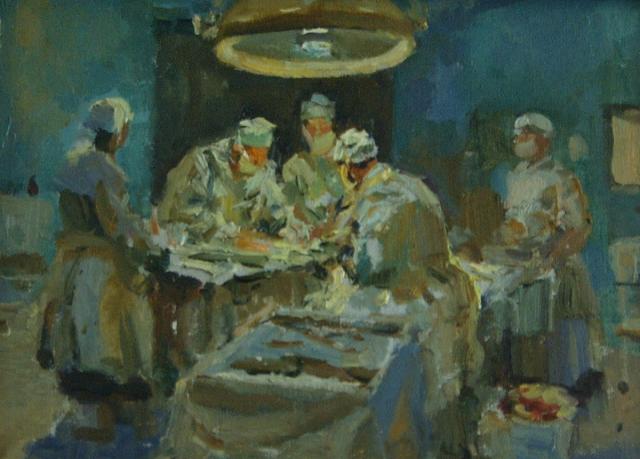 Соколов-Скаля П.П. Операция в институте им. Н.В.Склифосовского в годы войны. 1942 Соколов-Скаля П.П. Операция в институте им. Н.В.Склифосовского в годы войны. 1942
